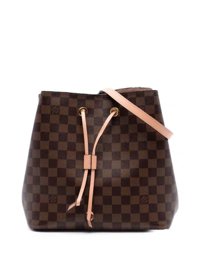 Pre-owned Louis Vuitton 2019 Damier Ebene Neonoe Mm Bucket Bag In Brown