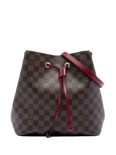 Pre-owned Louis Vuitton 2019 Damier Ebene Neonoe Mm Bucket Bag In Brown