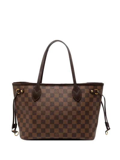 Pre-owned Louis Vuitton 2019 Damier Ebene Neverfull Pm Tote Bag In Brown