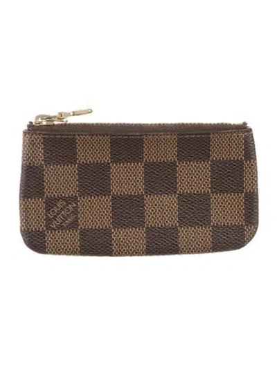 Pre-owned Louis Vuitton 2019 Damier Ebene Pattern Wallet In Brown