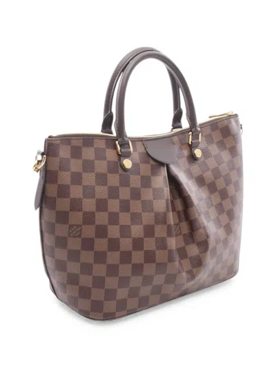 Pre-owned Louis Vuitton 2019 Damier Ebene Siena Mm Satchel In Brown