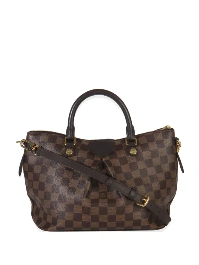 Pre-owned Louis Vuitton 2019 Damier Ebene Siena Pm Tote Bag In Brown