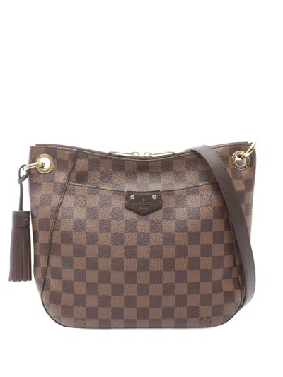 Pre-owned Louis Vuitton 2019 Damier Ebene South Bank Besace Crossbody Bag In Brown