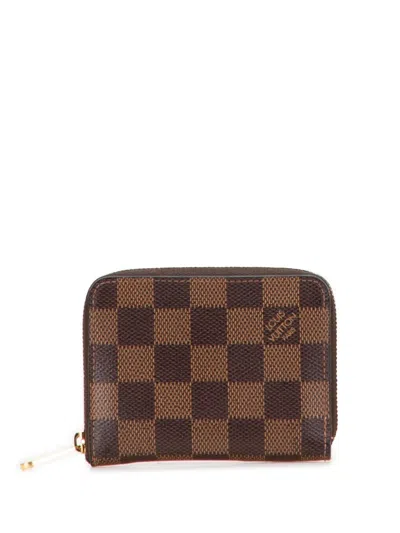 Pre-owned Louis Vuitton 2019 Damier Ebene Zippy Purse Coin Pouch In Brown