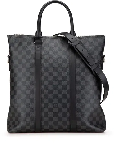 Pre-owned Louis Vuitton 2019 Damier Graphite Anton Tote Satchel In Black