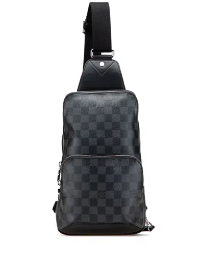 Pre-owned Louis Vuitton 2019 Damier Graphite Avenue Sling Crossbody Bag In Black
