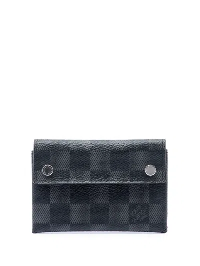 Pre-owned Louis Vuitton 2019 Damier Graphite Compact Modulable Wallet Small Wallets In Black