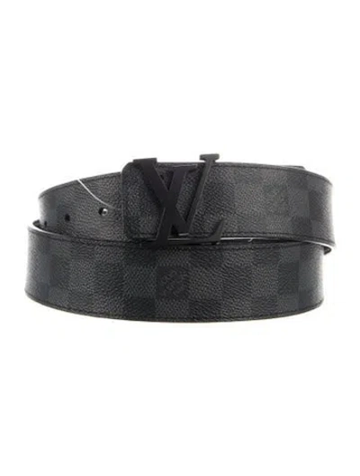 Pre-owned Louis Vuitton 2019 Damier Graphite Pattern Belt Kit In Black