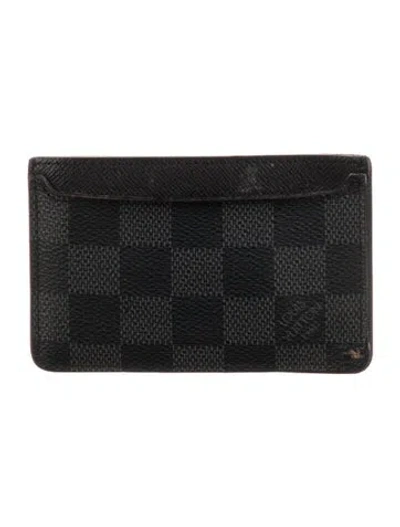 Pre-owned Louis Vuitton 2019 Damier Graphite Pattern Card Case In Black