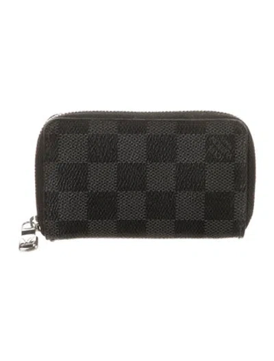 Pre-owned Louis Vuitton 2019 Damier Graphite Pattern Zippy Coin Purse In Gray