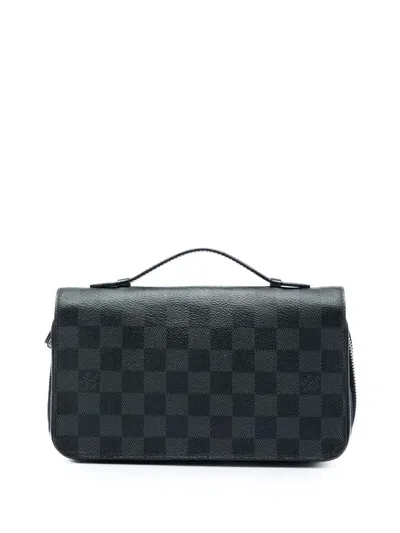 Pre-owned Louis Vuitton 2019 Damier Graphite Zippy Xl Wallet Long Wallets In Black