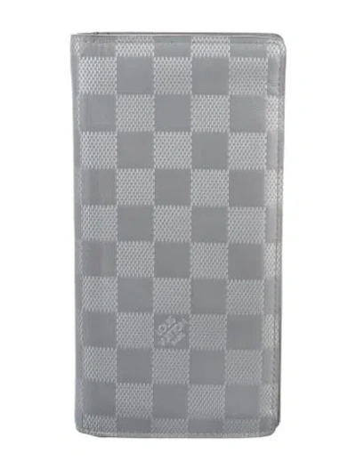 Pre-owned Louis Vuitton 2019 Damier Infini Brazza Wallet In Gray