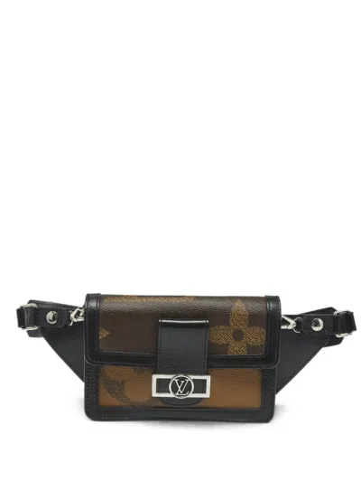 Pre-owned Louis Vuitton 2019 Dauphine Giant Monogram Belt Bag In Black