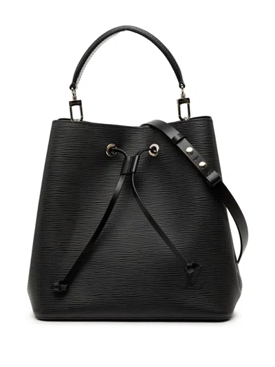Pre-owned Louis Vuitton 2019 Epi Neonoe Mm Bucket Bag In Black