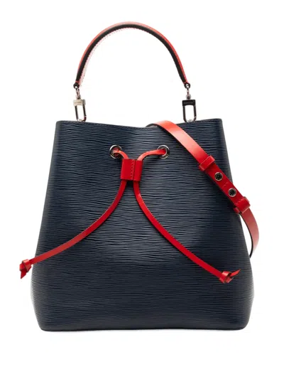 Pre-owned Louis Vuitton 2019 Epi Neonoe Mm Bucket Bag In Blue