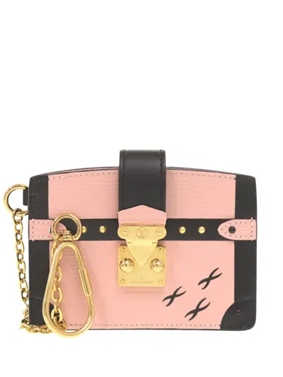Pre-owned Louis Vuitton 2019 Epi Trunk Card Holder In Pink