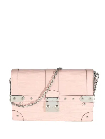 Pre-owned Louis Vuitton 2019 Epi Trunk Chain Wallet In Pink