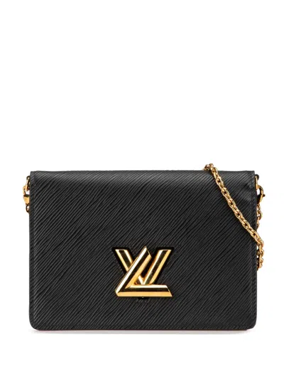 Pre-owned Louis Vuitton 2019 Epi Twist Belt Chain Wallet Crossbody Bag In Black