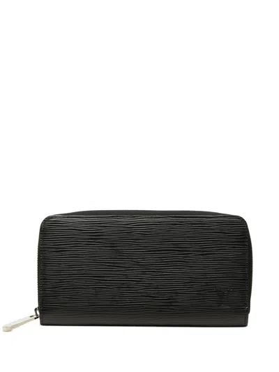 Pre-owned Louis Vuitton 2019 Epi Zippy Wallet Long Wallets In Black
