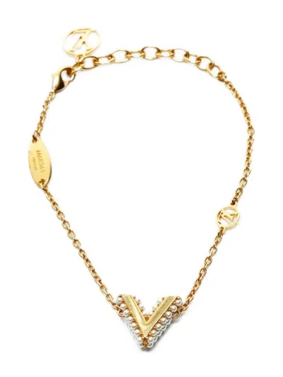 Pre-owned Louis Vuitton 2019 Essential V Bracelet In Gold