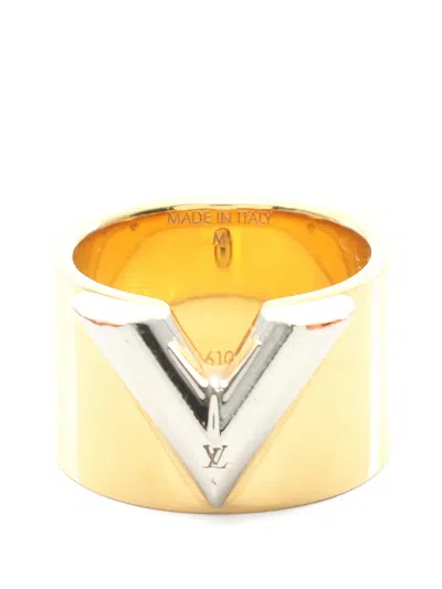 Pre-owned Louis Vuitton 2019 Essential V Ring In Gold