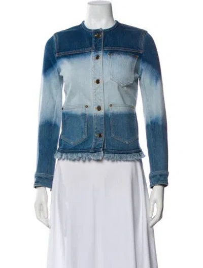 Pre-owned Louis Vuitton 2019 Gradient Tie-dye Denim Jacket In Blue