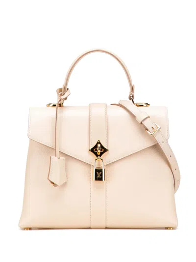 Pre-owned Louis Vuitton 2019 Grained Smooth Calfskin Rose Des Vents Pm Satchel In Brown