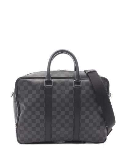 Pre-owned Louis Vuitton 2019 Ikar Nm Damier Graphite Briefcase In Gray
