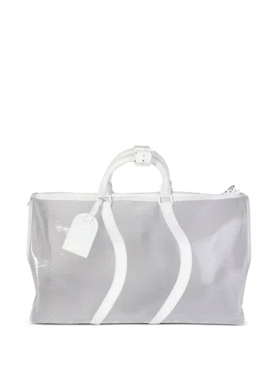 Pre-owned Louis Vuitton 2019  Keepall Bandouliere 50 Travel Bag In Neutrals