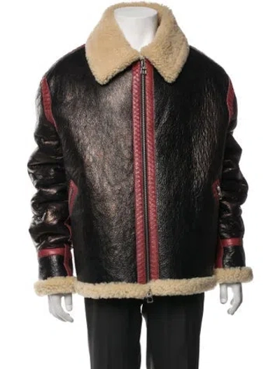 Pre-owned Louis Vuitton 2019 Lamb Leather Bomber Jacket In Black