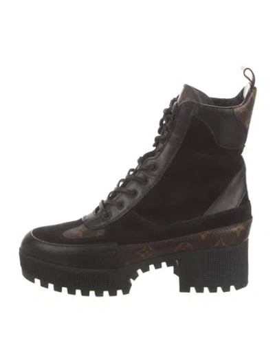 Pre-owned Louis Vuitton 2019 Laureate Combat Boots In Multi
