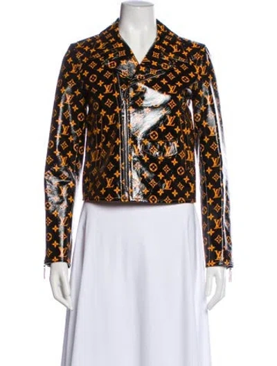 Pre-owned Louis Vuitton 2019 Leather Biker Jacket In Black