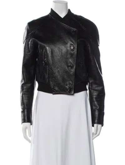 Pre-owned Louis Vuitton 2019 Leather Biker Jacket In Black