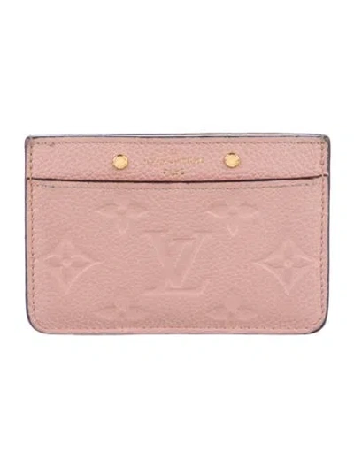 Pre-owned Louis Vuitton 2019 Leather Card Holder In Pink