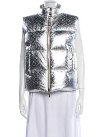 Pre-owned Louis Vuitton 2019 Leather Down Jacket In Silver