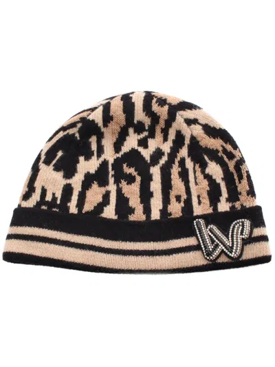 Pre-owned Louis Vuitton 2019 Leopard-print Beanie In Black
