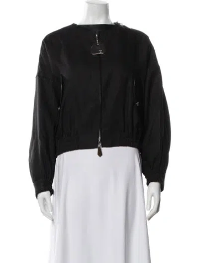 Pre-owned Louis Vuitton 2019 Linen Bomber Jacket In Black