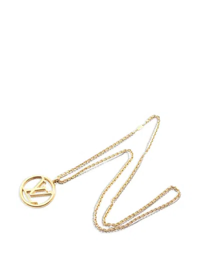 Pre-owned Louis Vuitton 2019 Logo-pendant Necklace In Gold