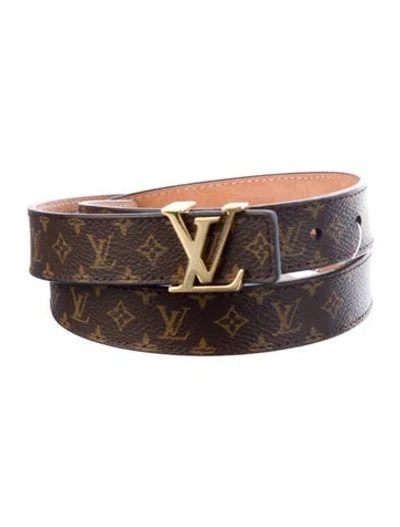 Pre-owned Louis Vuitton 2019 Lv Initiales 25 Mm Belt In Brown