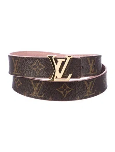Pre-owned Louis Vuitton 2019 Lv Monogram Belt In Brown