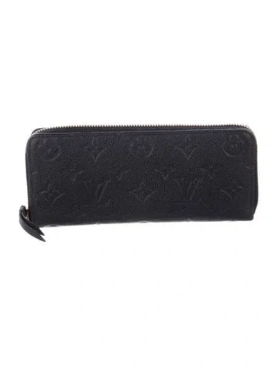 Pre-owned Louis Vuitton 2019 Lv Monogram Clemence Wallet In Black