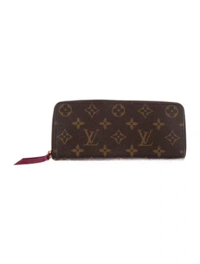 Pre-owned Louis Vuitton 2019 Lv Monogram Clemence Wallet In Brown