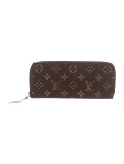 Pre-owned Louis Vuitton 2019 Lv Monogram Clemence Wallet In Brown