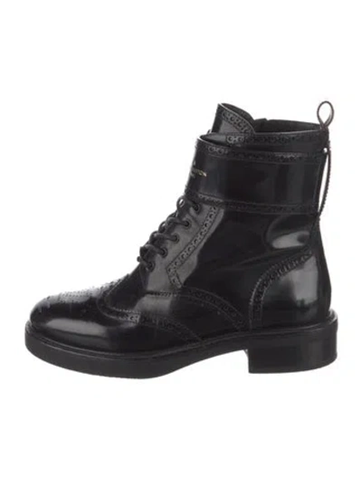 Pre-owned Louis Vuitton 2019 Lv Monogram Combat Boots In Black