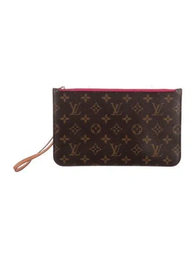 Pre-owned Louis Vuitton 2019 Lv Monogram Insolite Wallet In Brown/pink