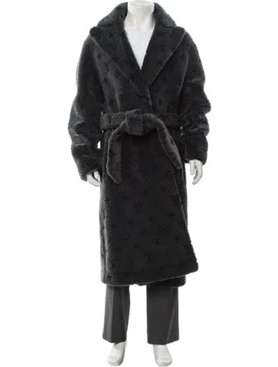 Pre-owned Louis Vuitton 2019 Lv Monogram Overcoat In Black