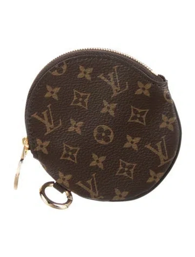 Pre-owned Louis Vuitton 2019 Lv Monogram Round Coin Purse In Brown