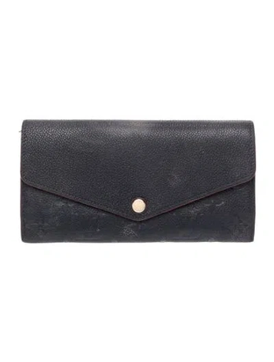 Pre-owned Louis Vuitton 2019 Lv Monogram Sarah Wallet In Blue