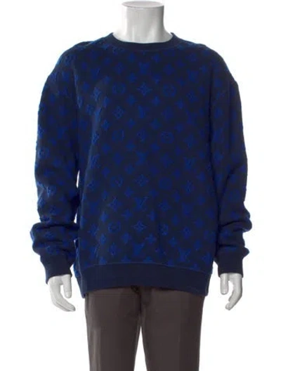 Pre-owned Louis Vuitton 2019 Lv Monogram Sweatshirt In Blue