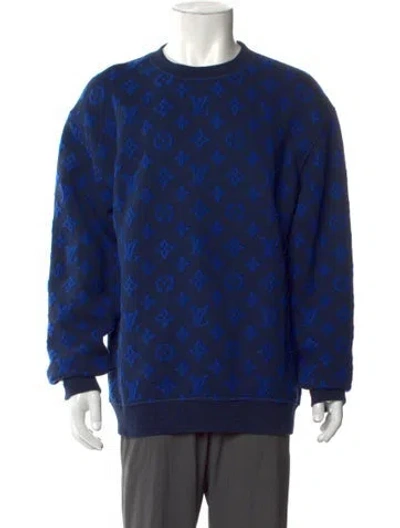 Pre-owned Louis Vuitton 2019 Lv Monogram Sweatshirt In Blue
